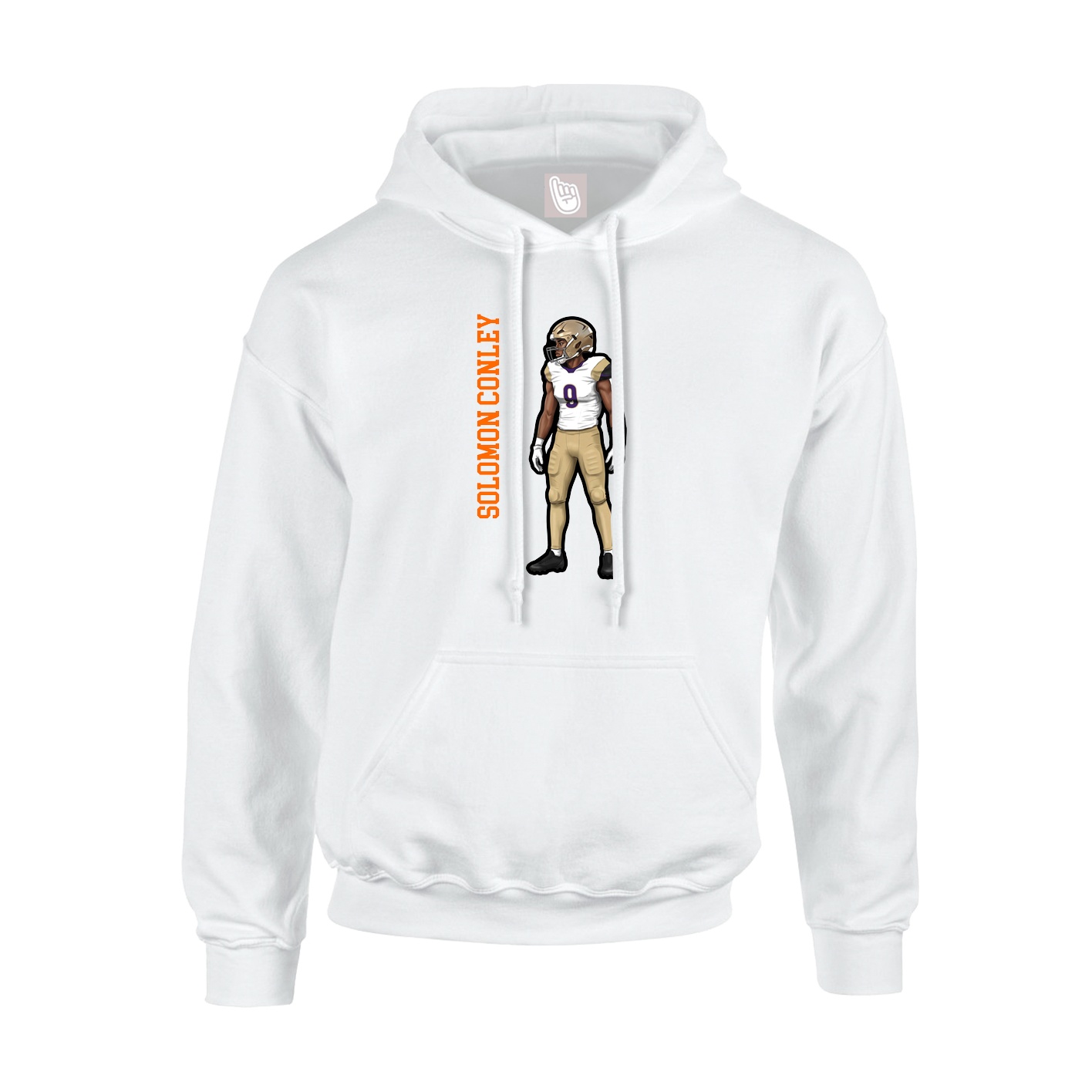 Youth Hoodie — Name Vertical in White