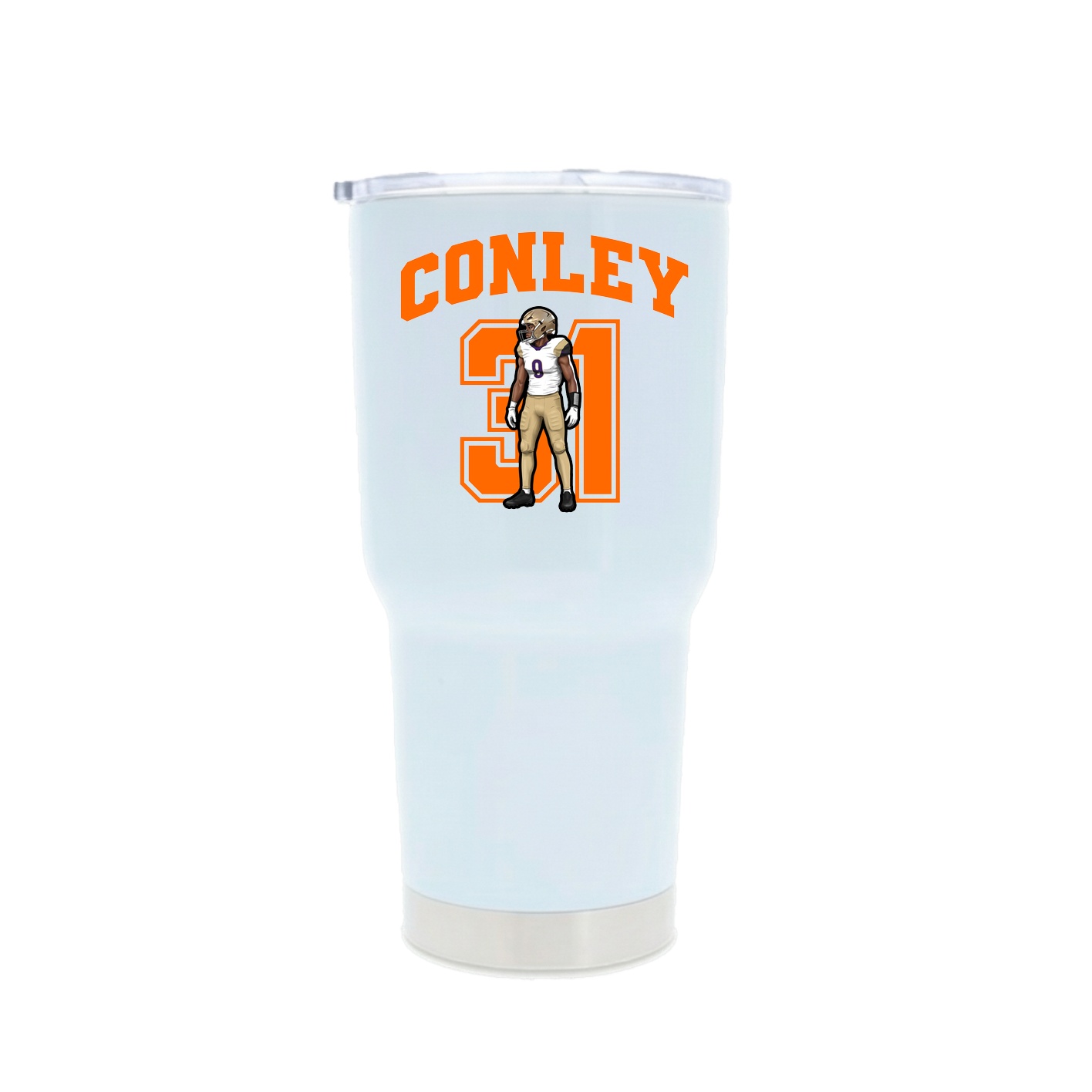 30oz Stainless Steel Tumbler — Number in White