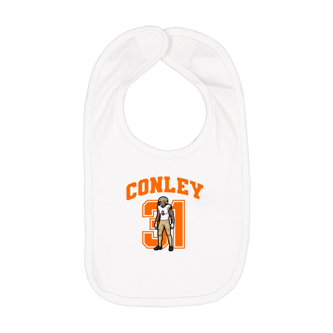 Infant Bib — Number in White