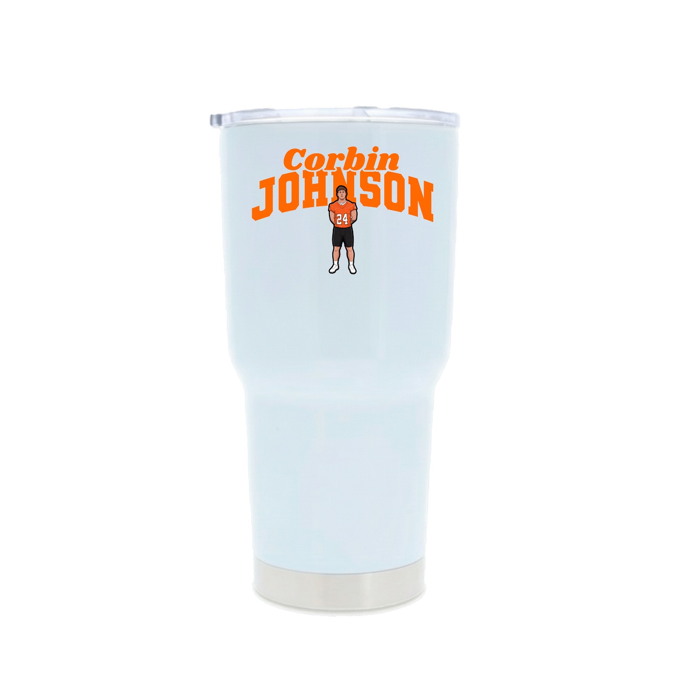 30oz Stainless Steel Tumbler — Signature Arch in White