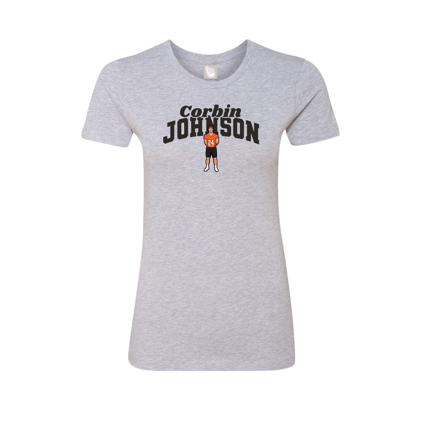 Fitted Women's Tee — Signature Arch in Grey