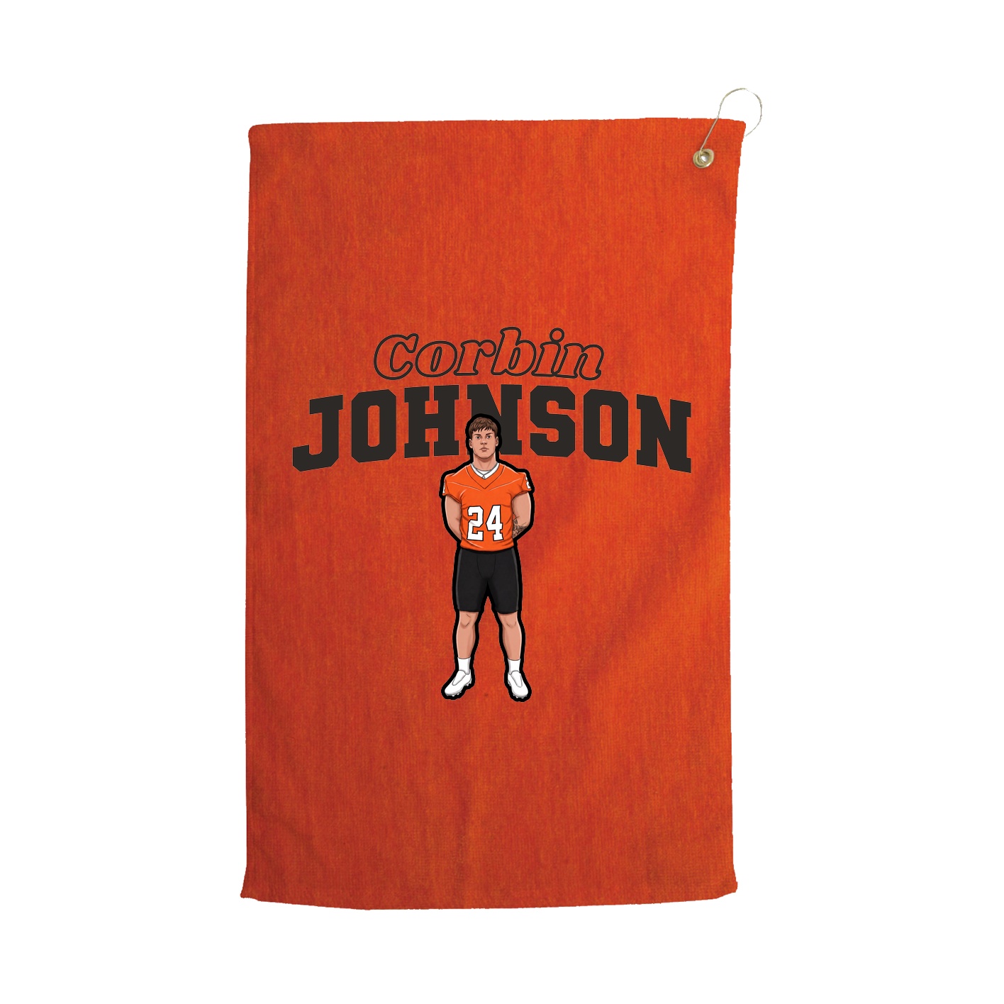 Golf Towel — Name Arch in Orange