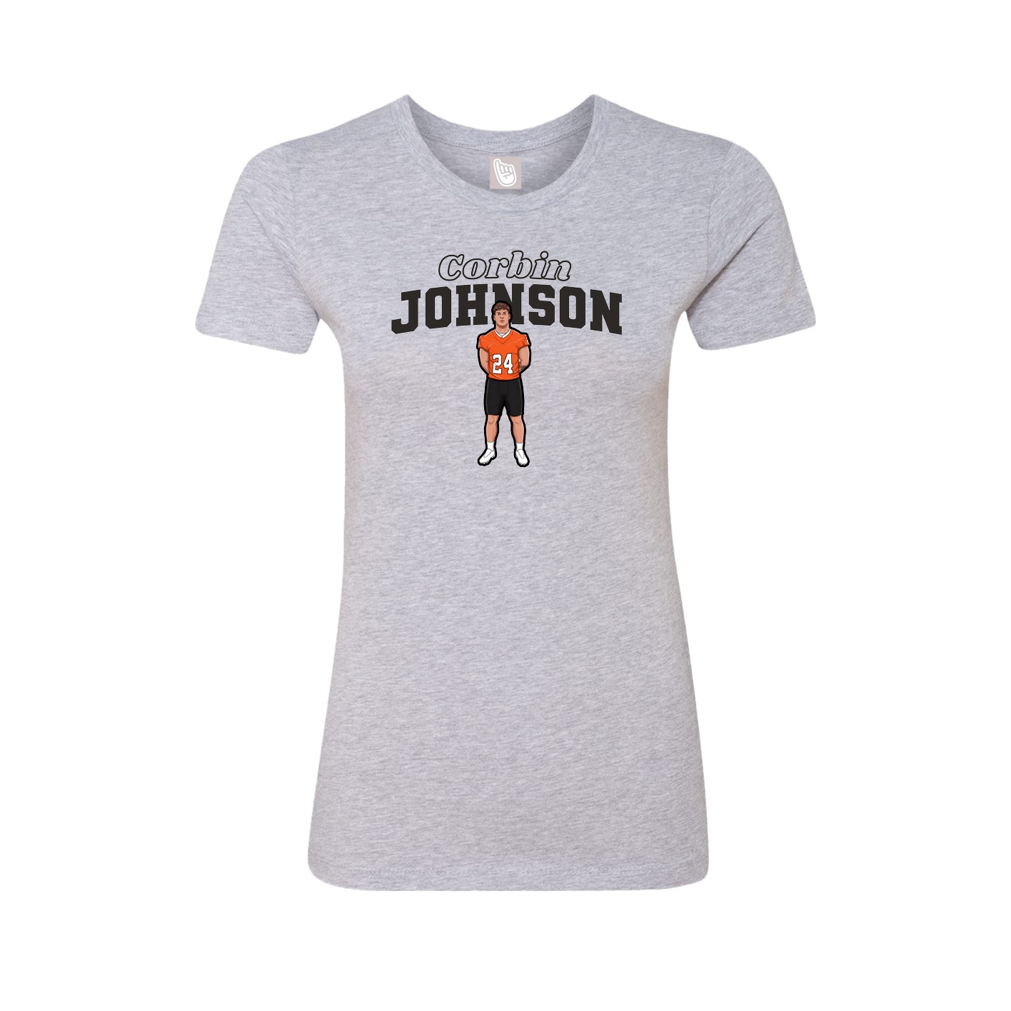 Fitted Women's Tee — Name Arch in Grey