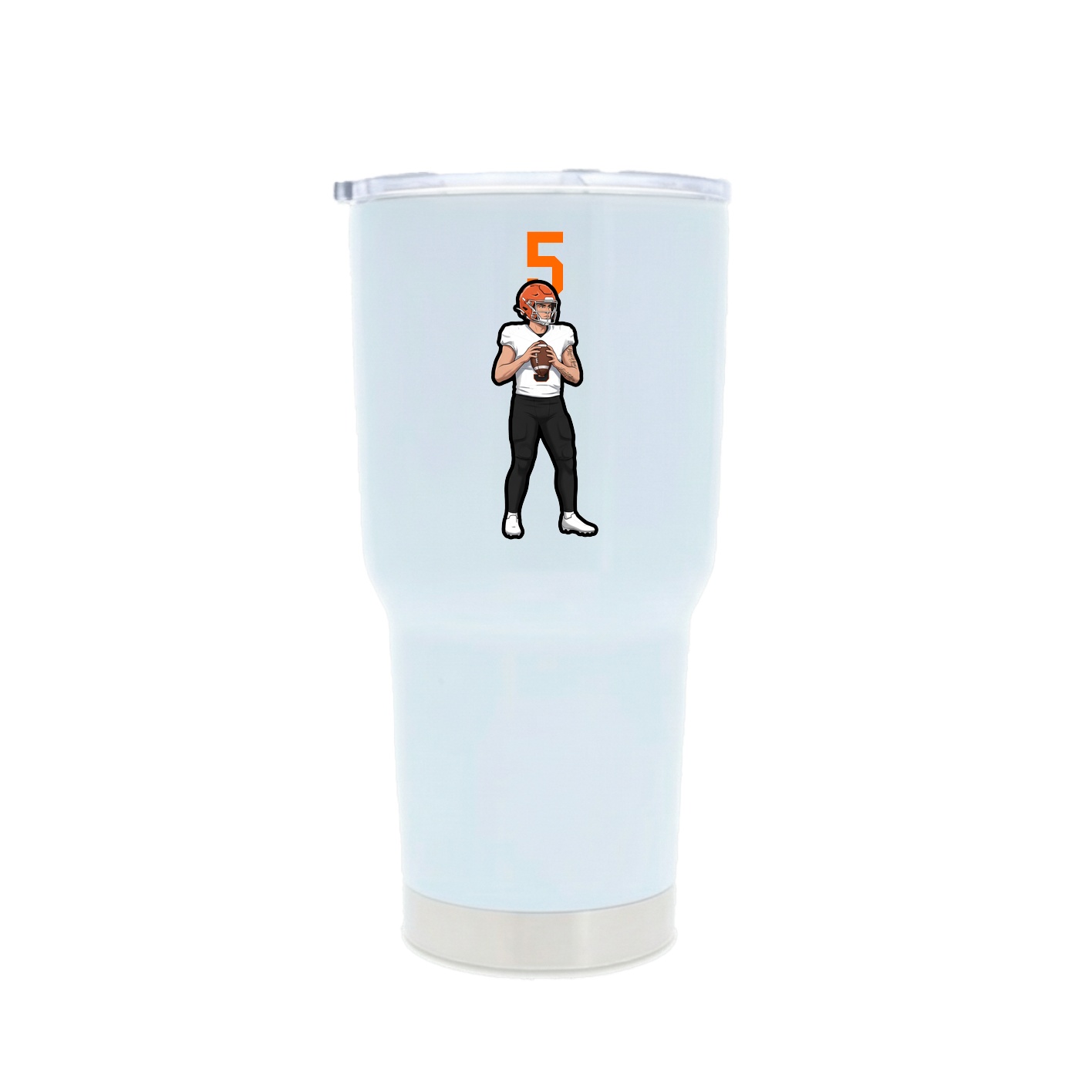 30oz Stainless Steel Tumbler — Number Top in White
