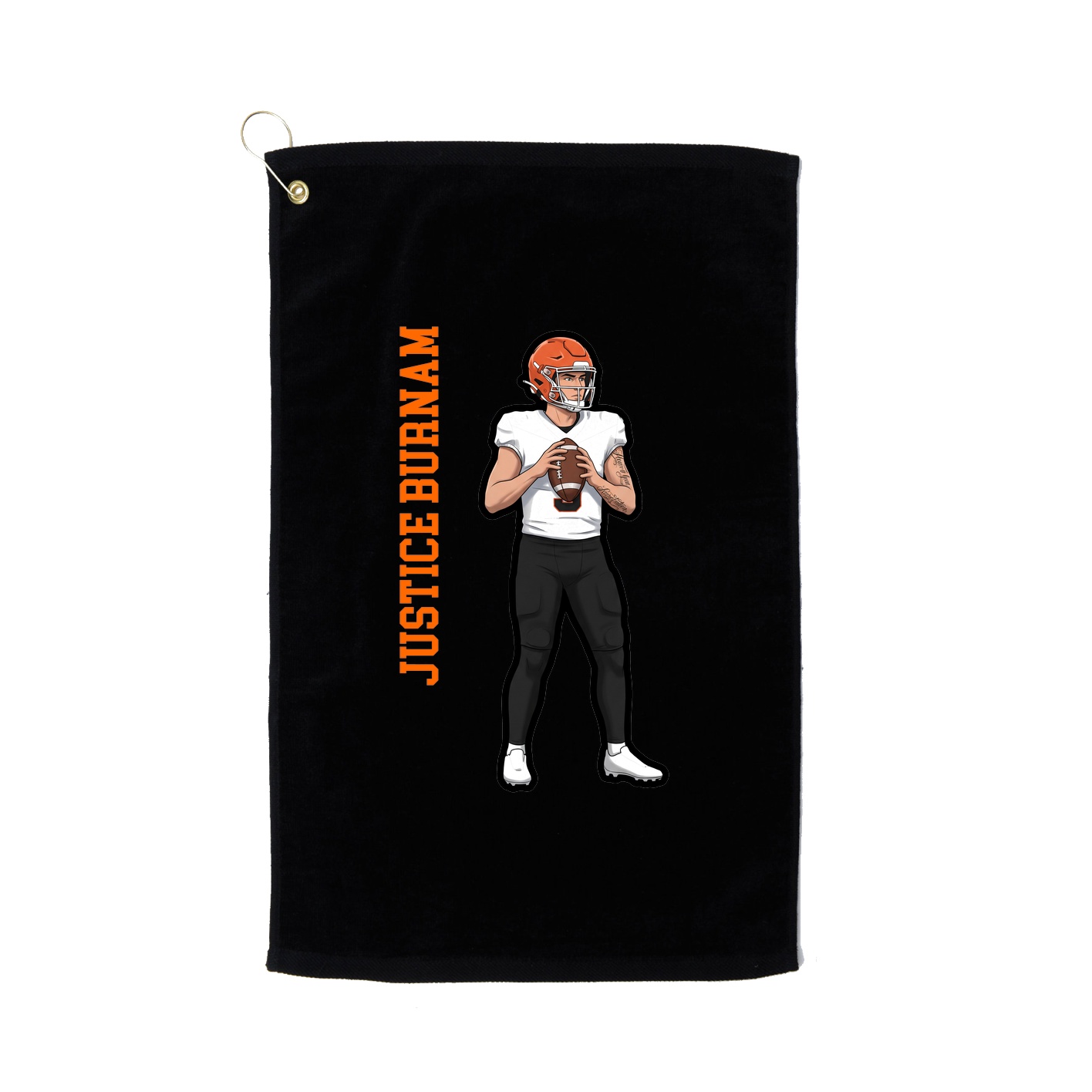 Golf Towel — Name Vertical in Black