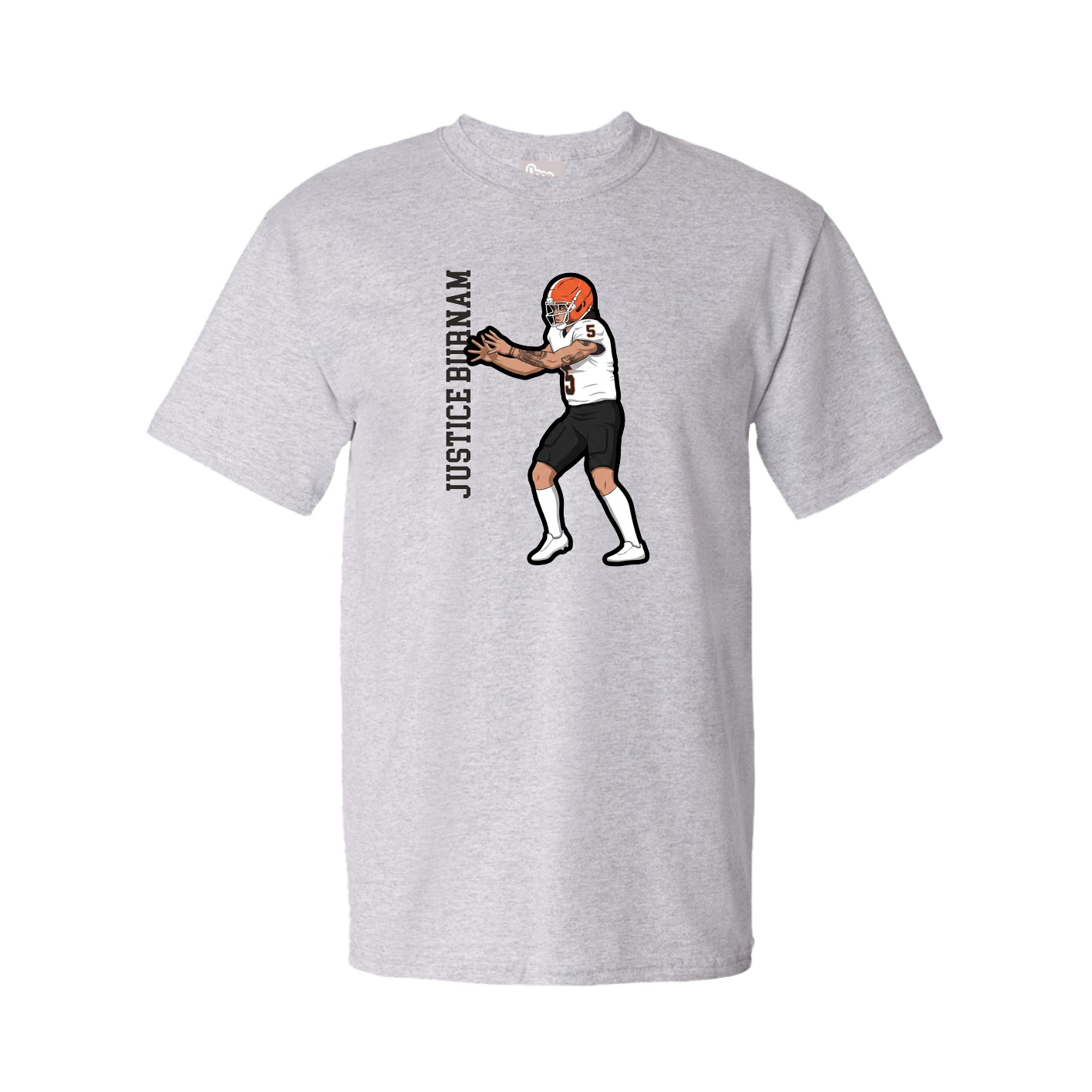 Youth Tee — Name Vertical in Grey