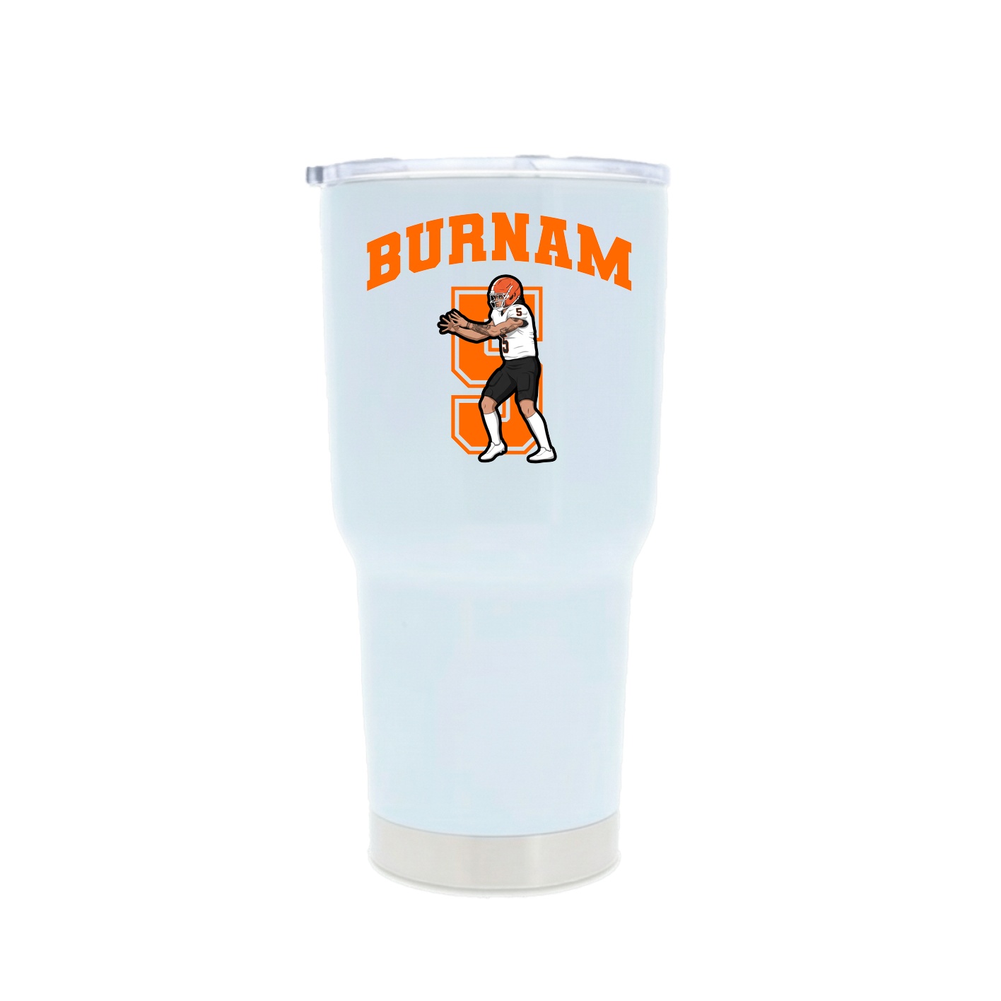 30oz Stainless Steel Tumbler — Number in White