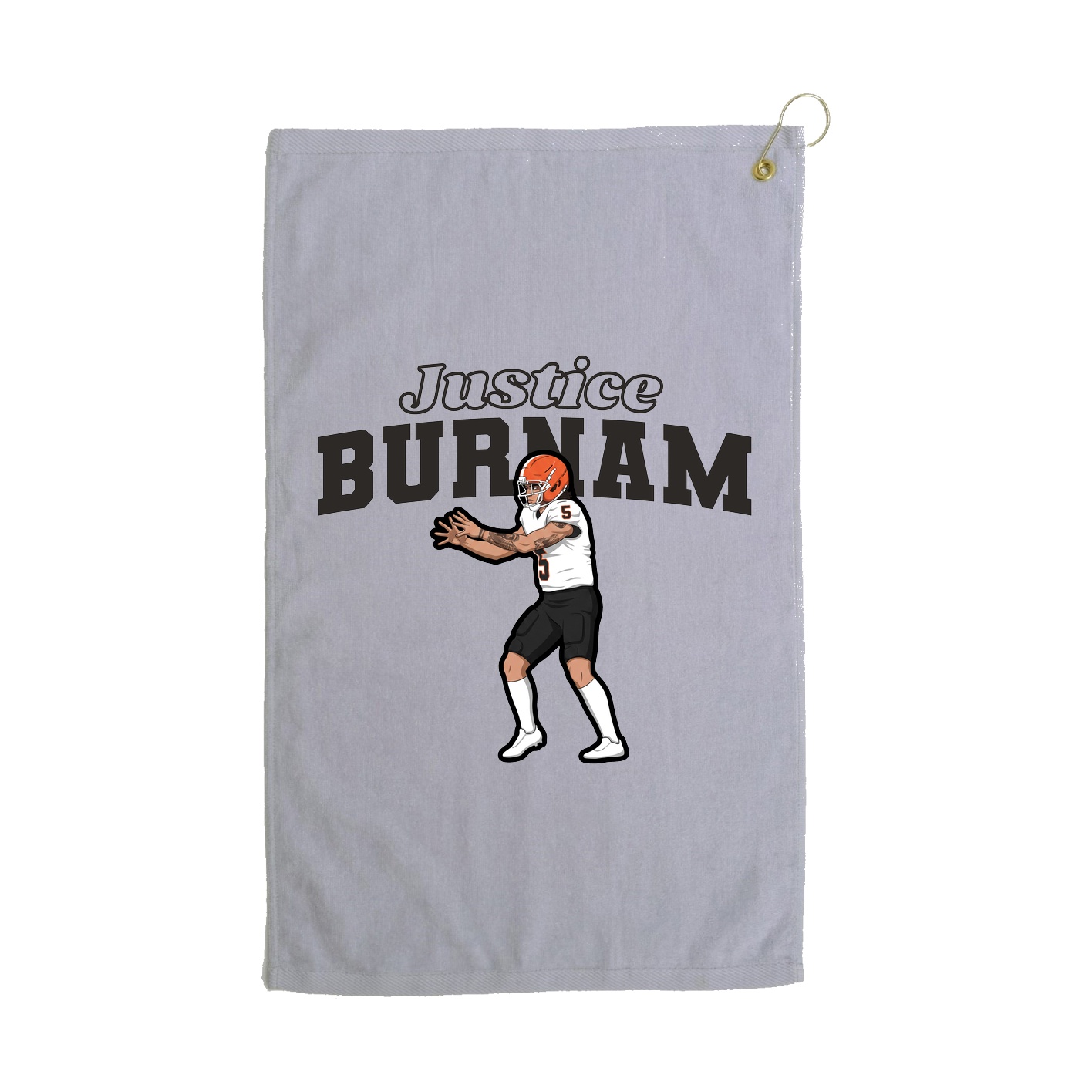 Golf Towel — Name Arch in Grey