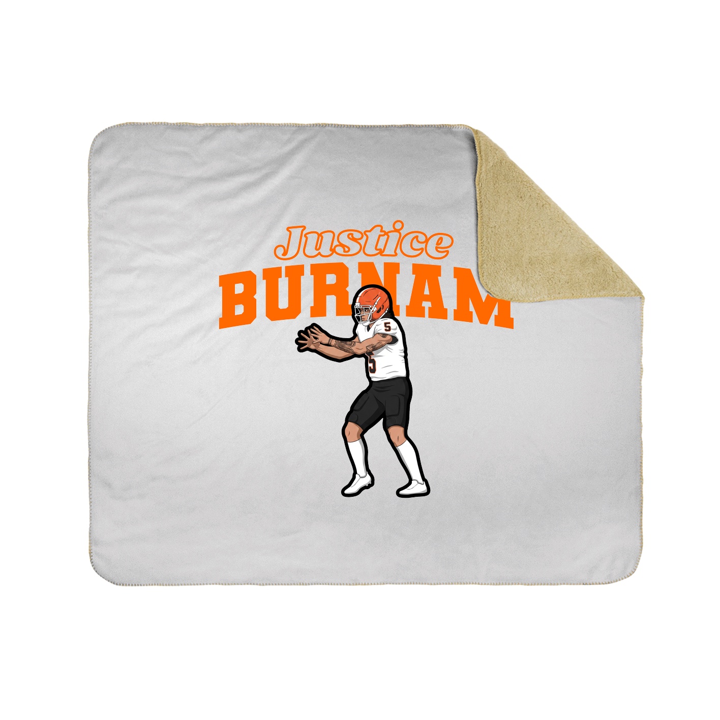 Throw Blanket — Name Arch in White