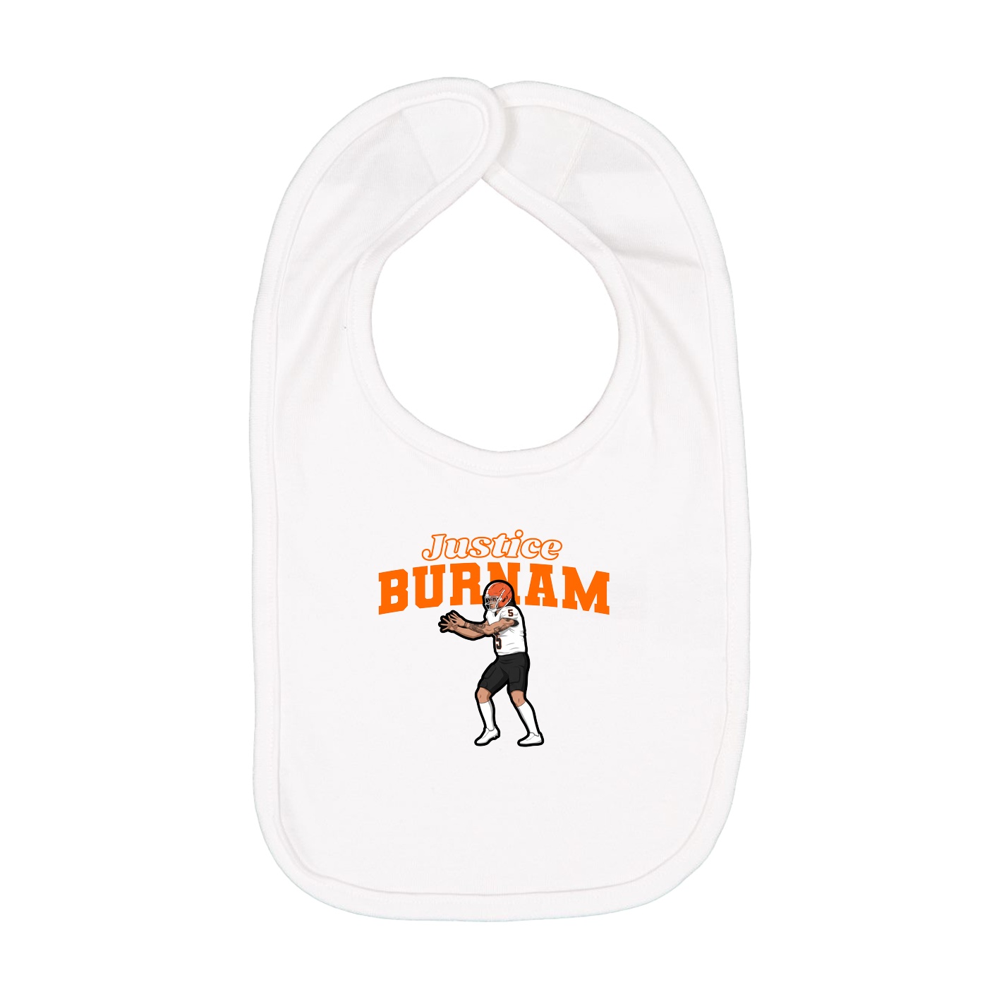Infant Bib — Name Arch in White