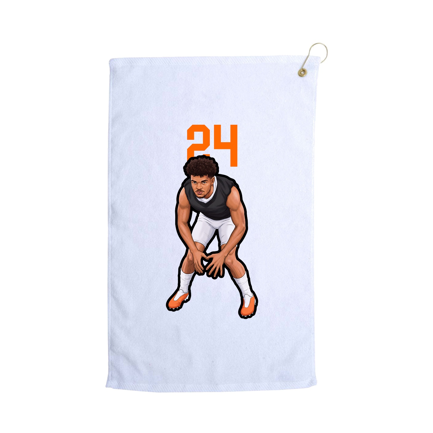 Golf Towel — Number Top in White
