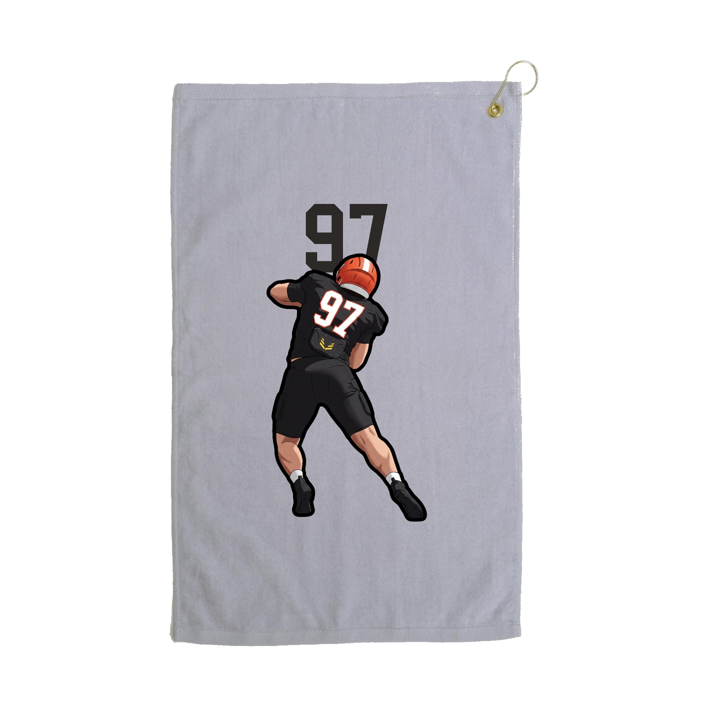 Golf Towel — Number Top in Grey