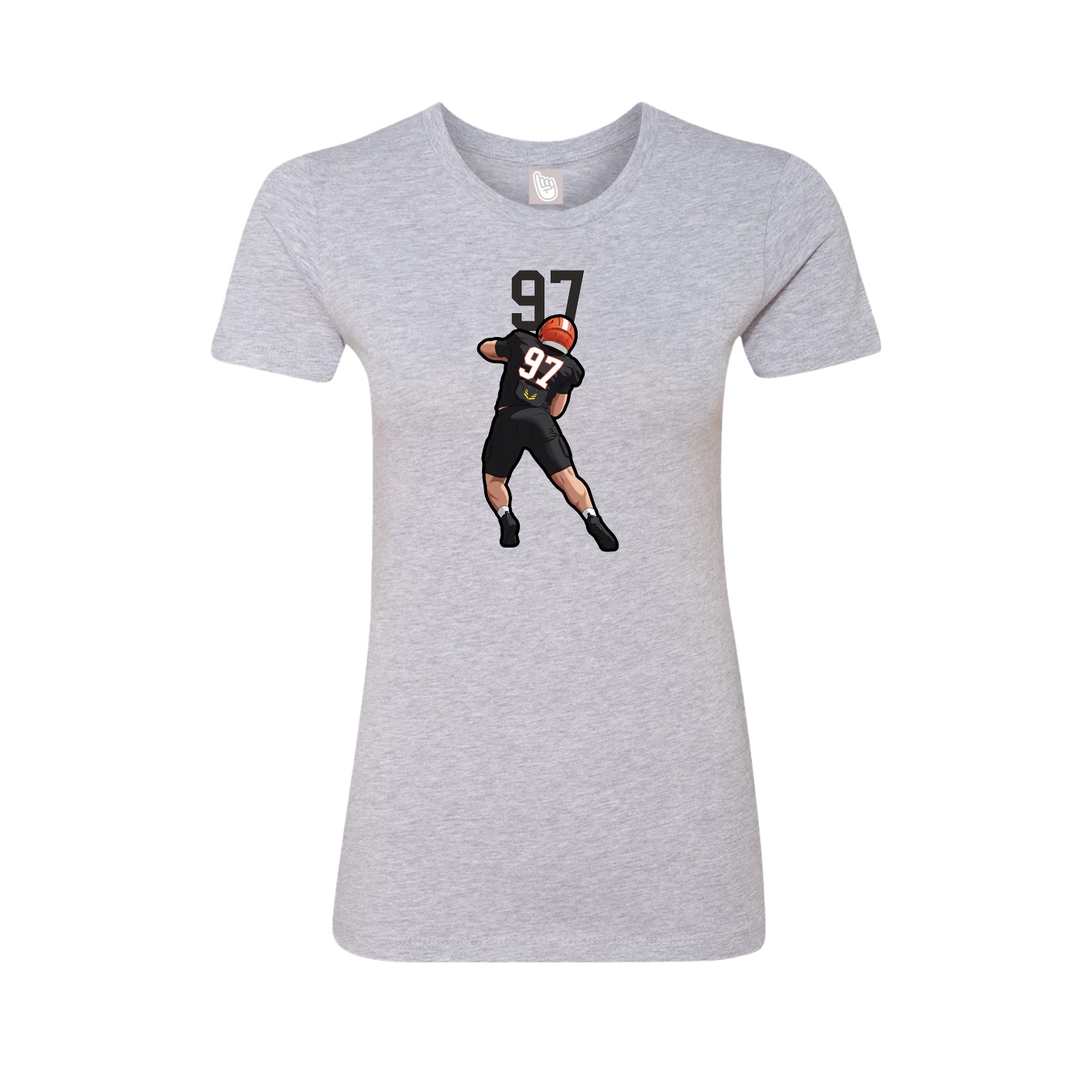 Fitted Women's Tee — Number Top in Grey