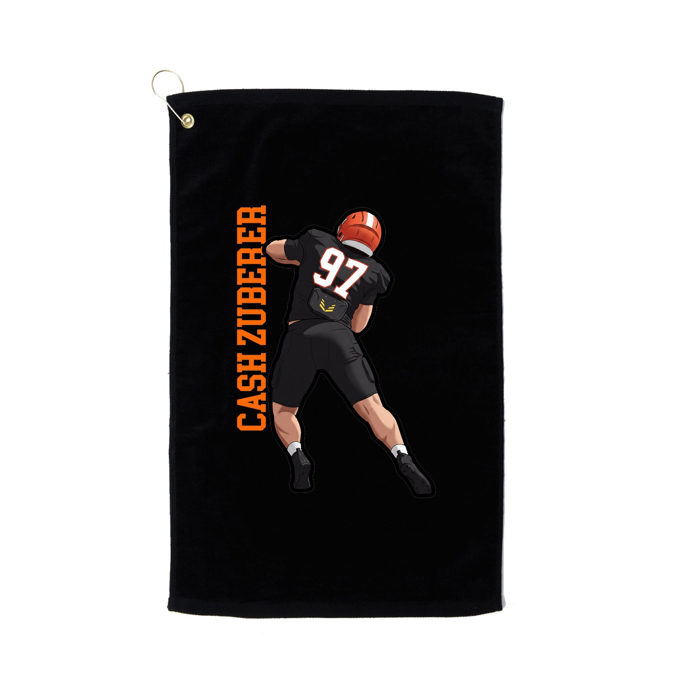 Golf Towel — Name Vertical in Black
