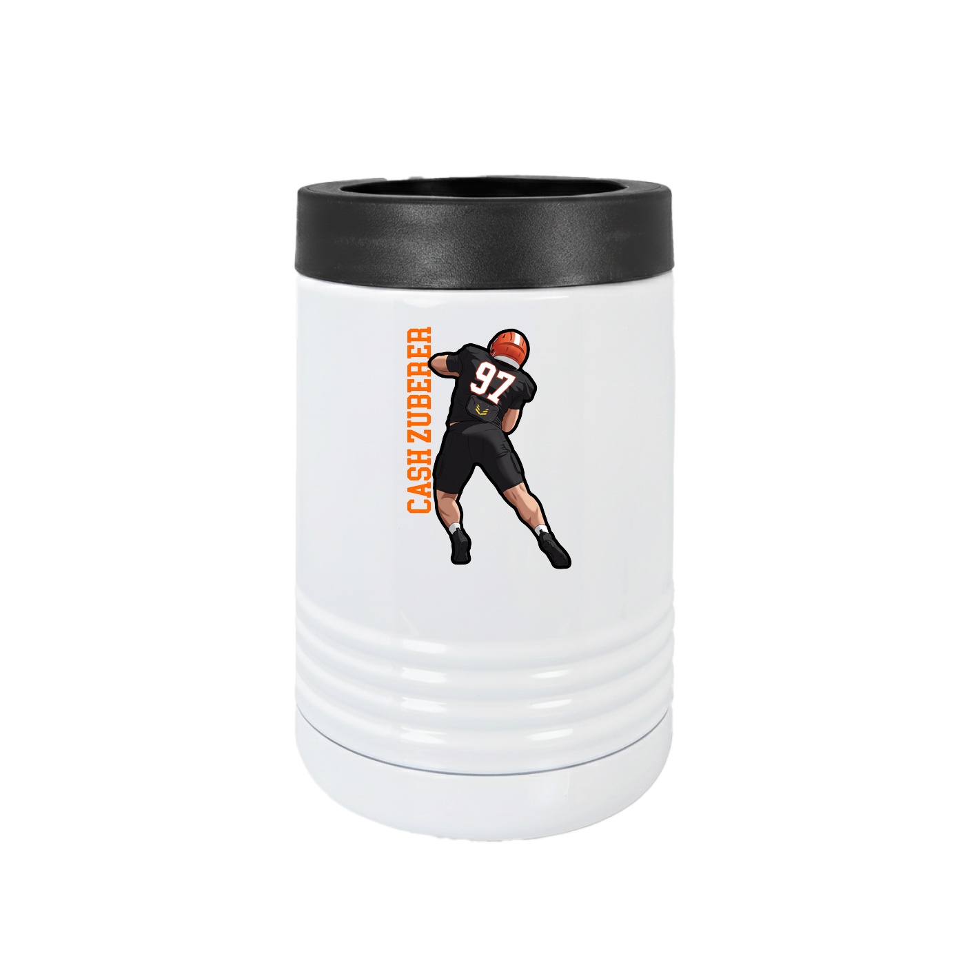Beverage Holder — Name Vertical in White