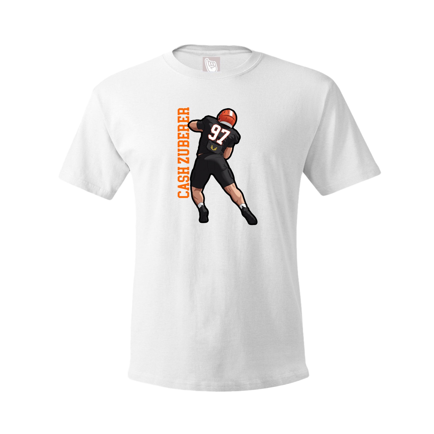 Youth Tee — Name Vertical in White