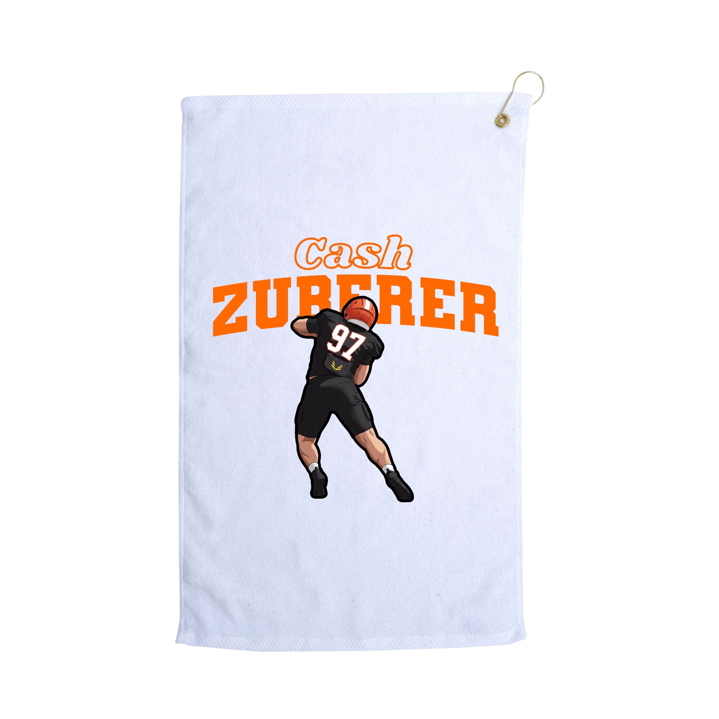 Golf Towel — Name Arch in White