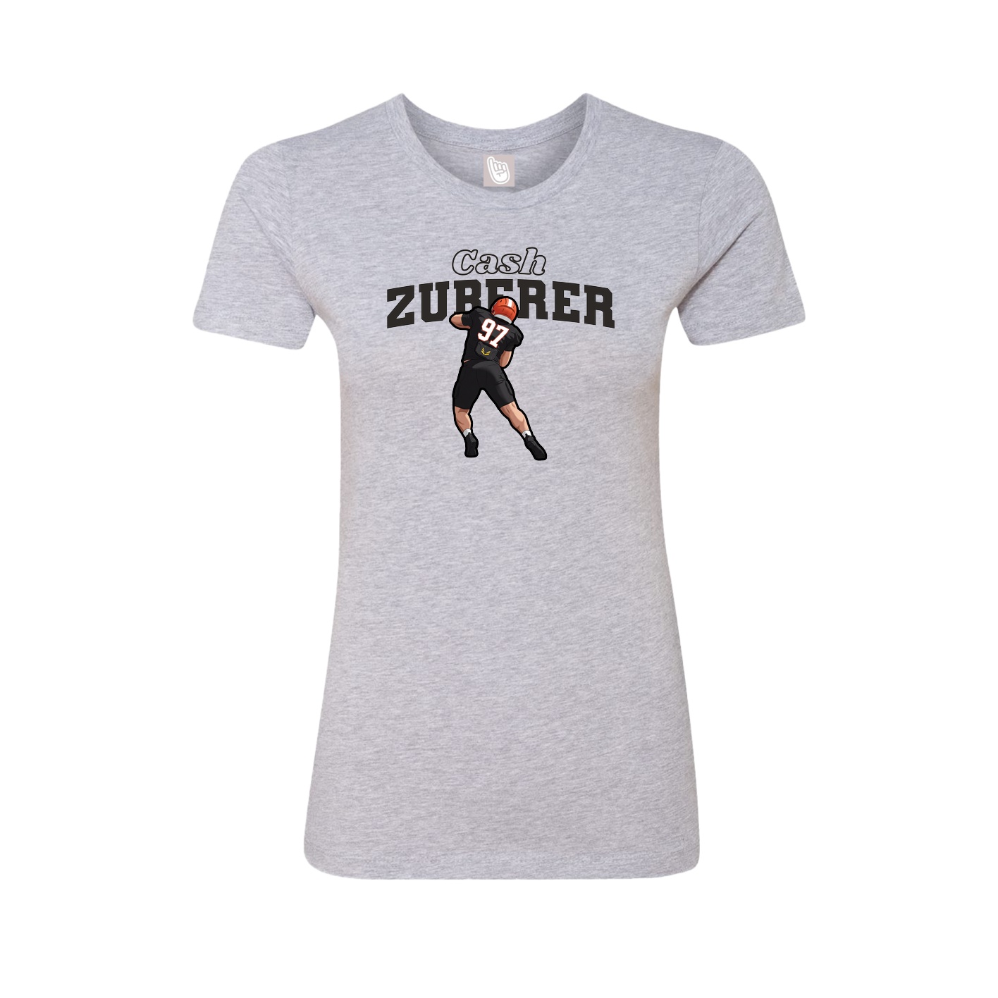 Fitted Women's Tee — Name Arch in Grey