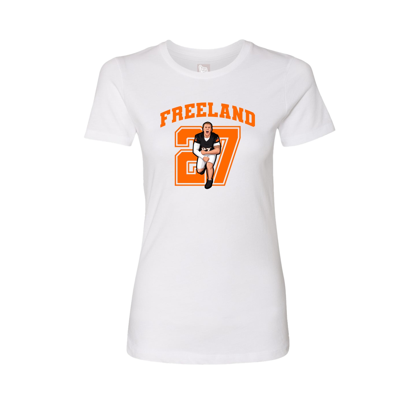 Fitted Women's Tee — Number in White