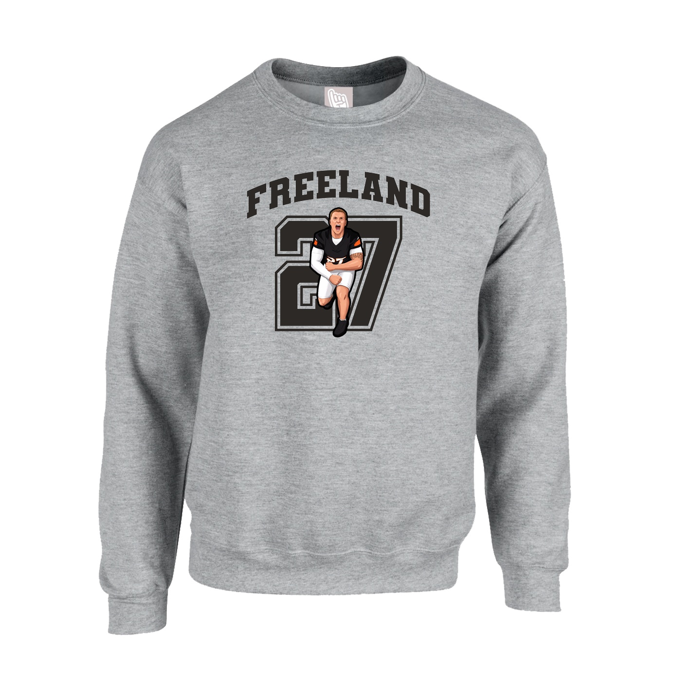 Fleece Crew — Number in Grey