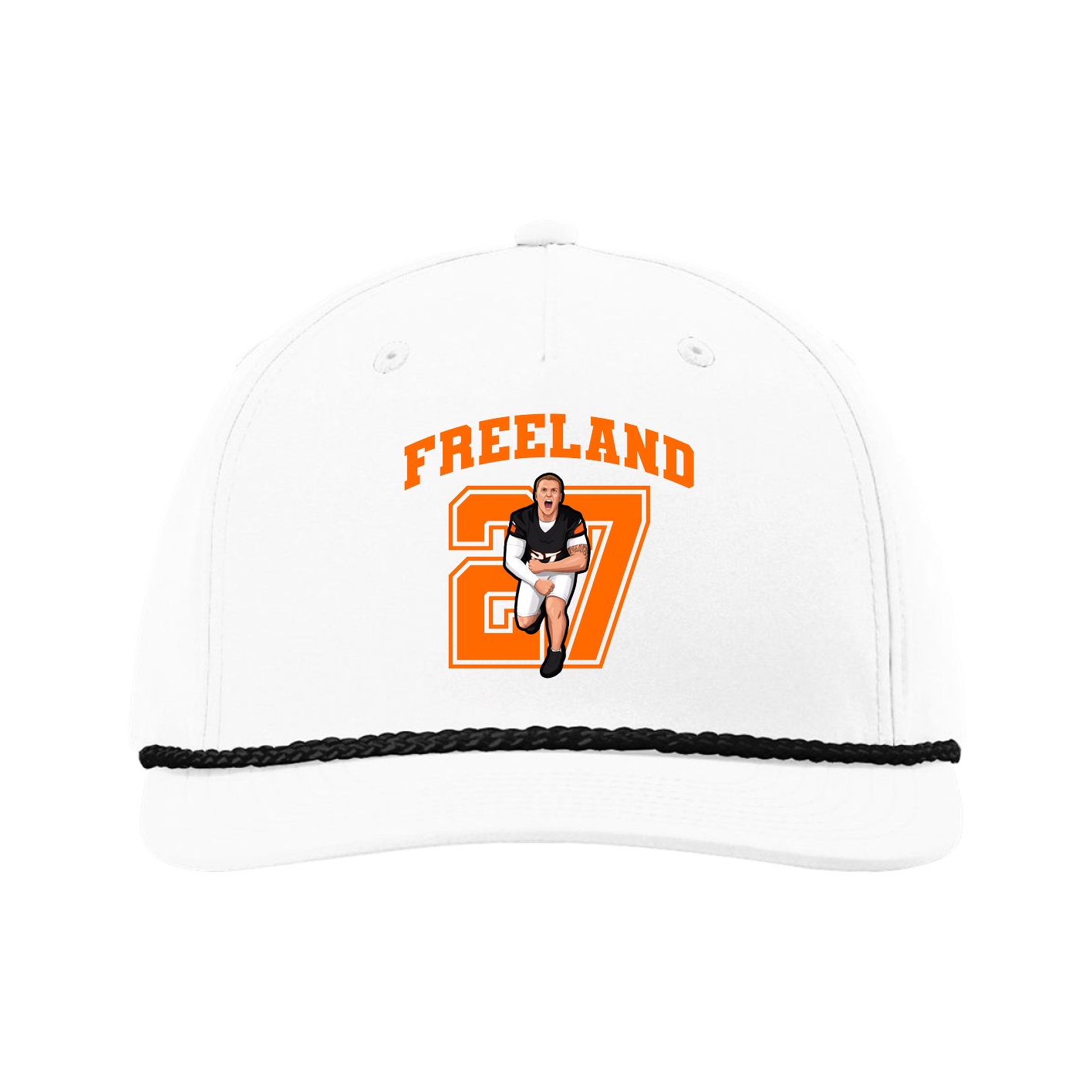Five-Panel Classic Rope Cap — Number in White