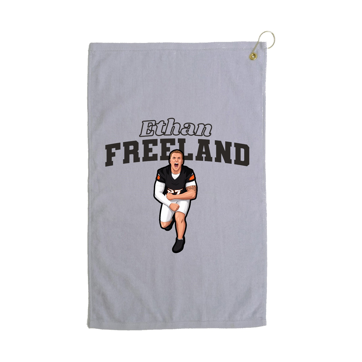 Golf Towel — Name Arch in Grey