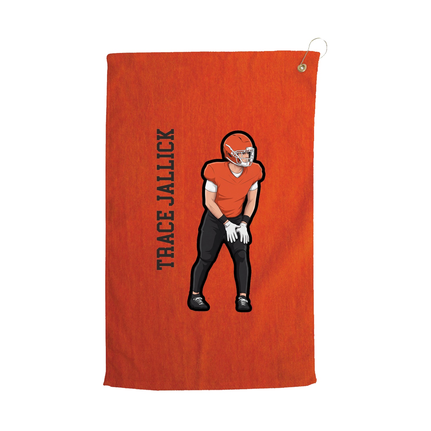 Golf Towel — Name Vertical in Orange