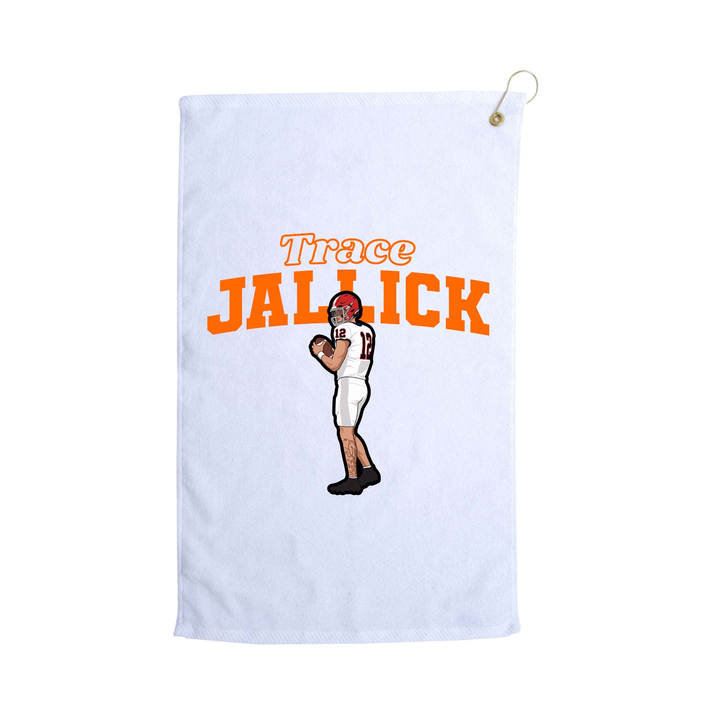 Golf Towel — Name Arch in White