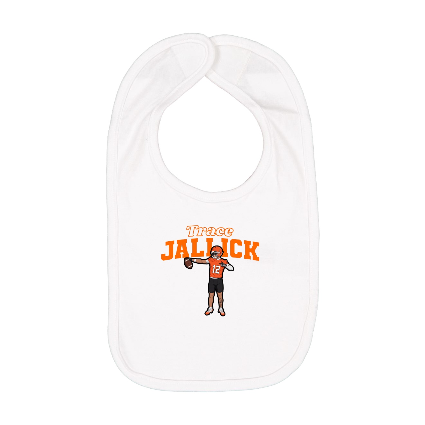 Infant Bib — Name Arch in White