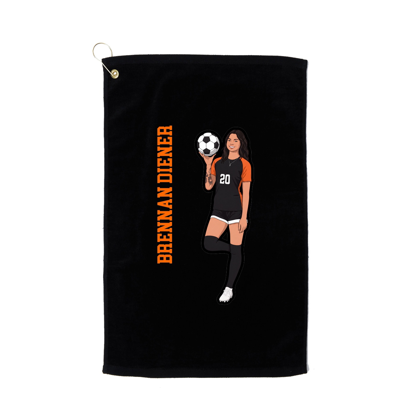 Golf Towel — Name Vertical in Black