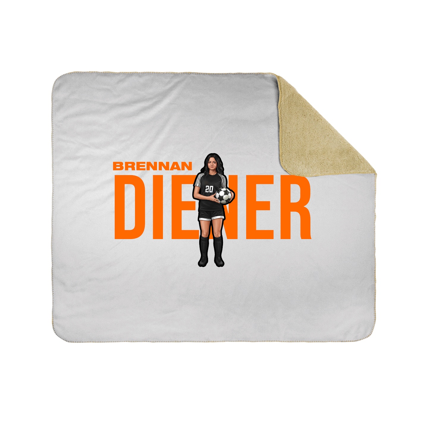 Throw Blanket — Player Name in White