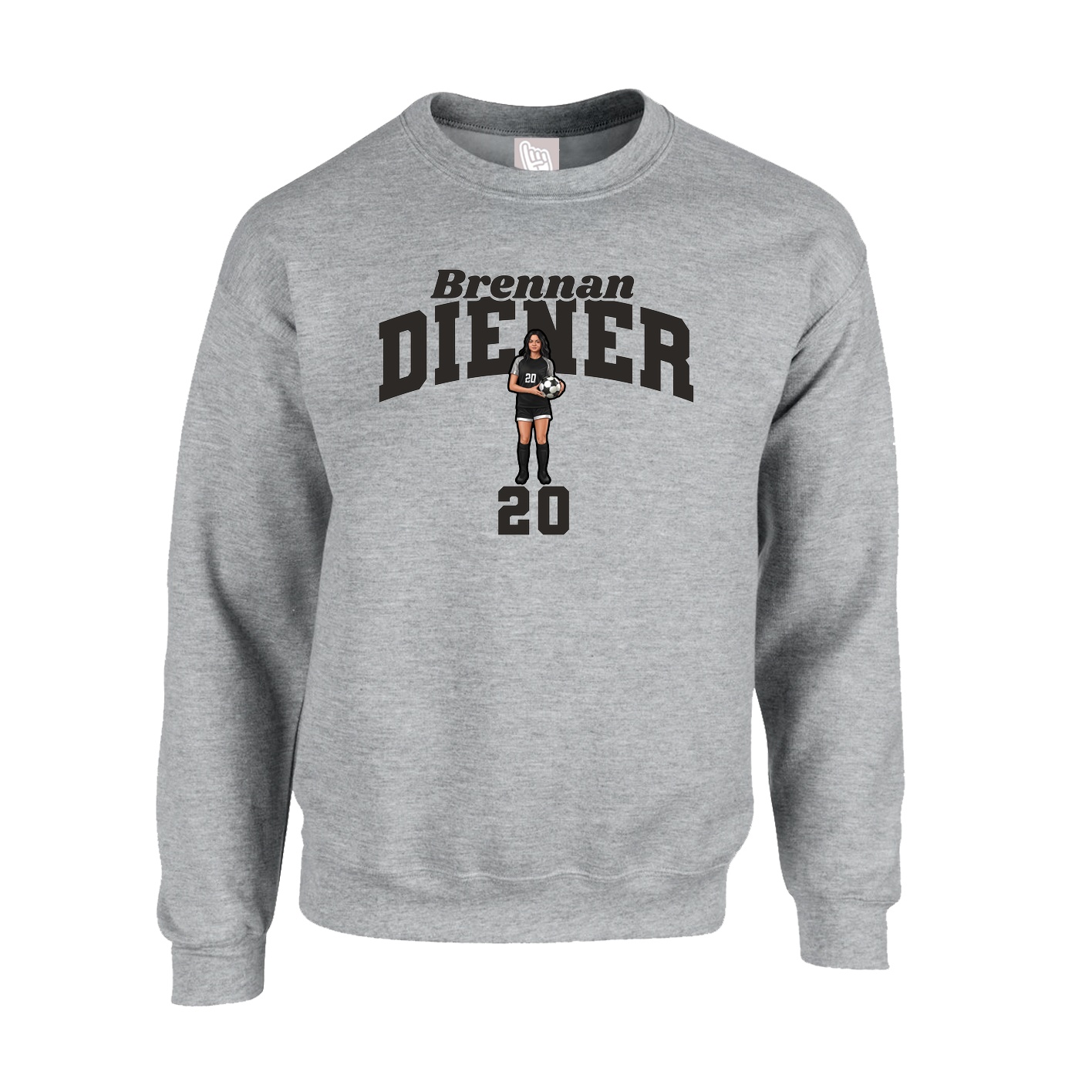 Fleece Crew — Signature Arch in Grey