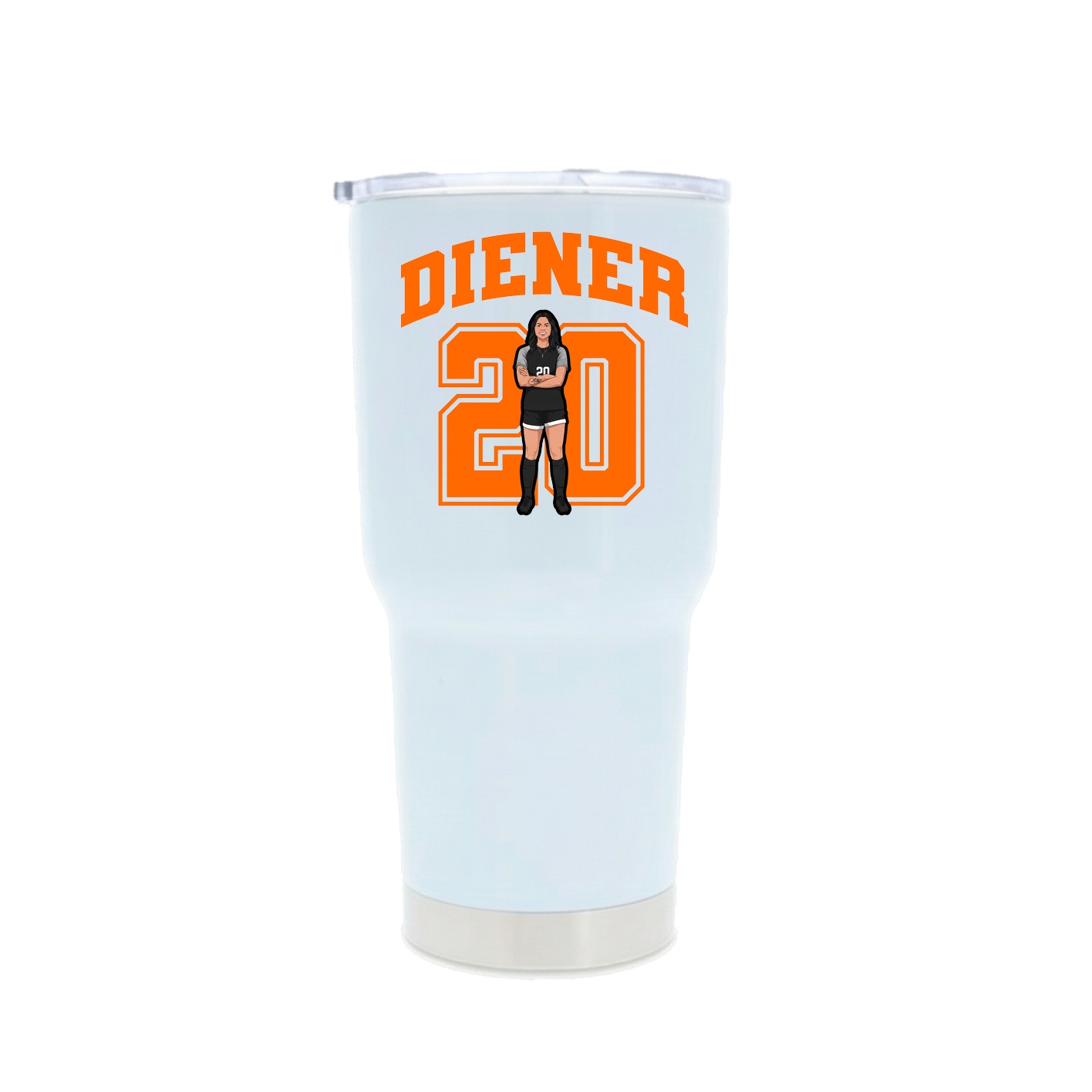 30oz Stainless Steel Tumbler — Number in White