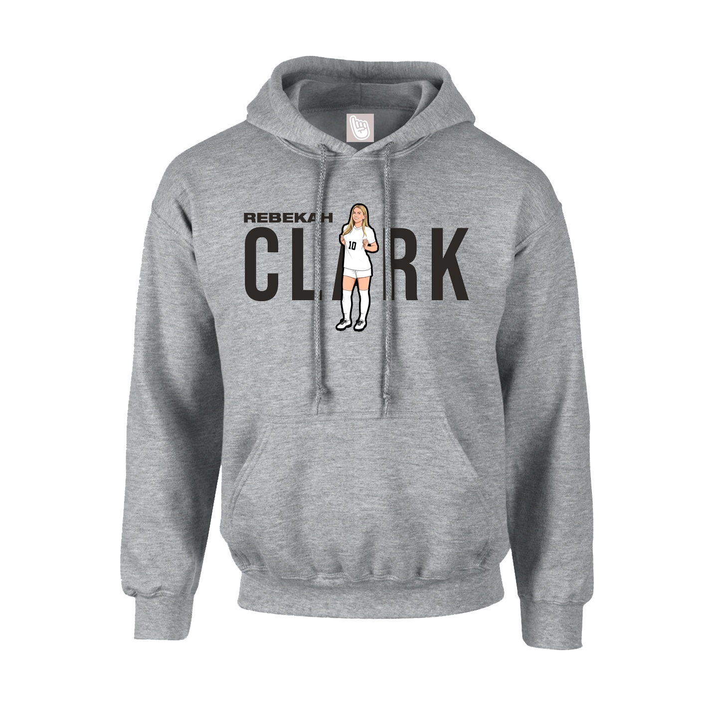 Hoodie — Player Name in Grey