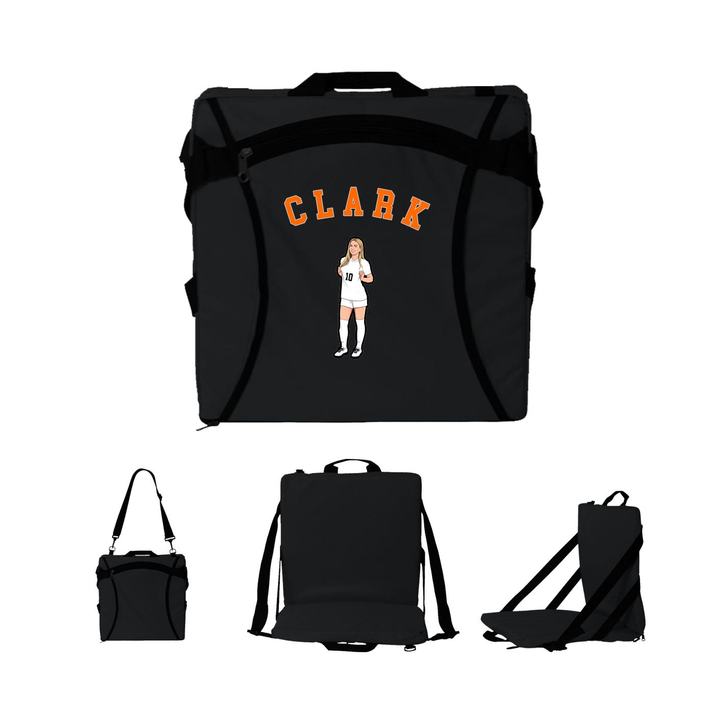 Folding Stadium Seat — Shirsey Arch in Black