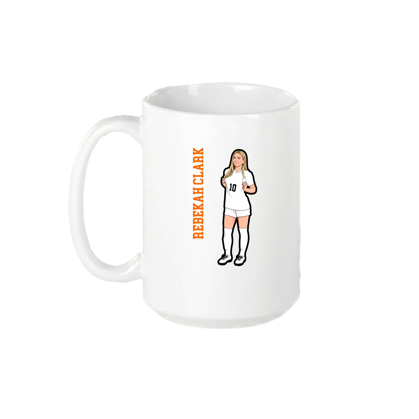15oz Coffee Mug — Name Vertical in White