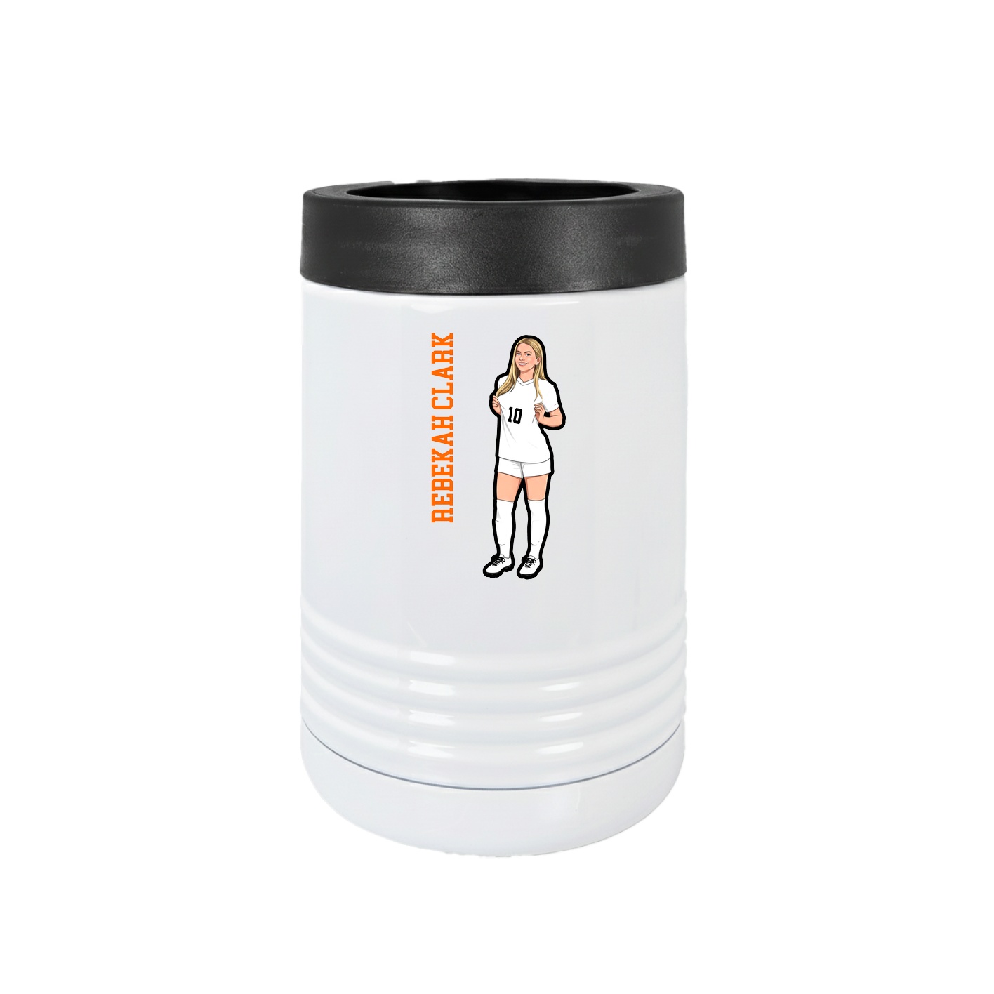 Beverage Holder — Name Vertical in White