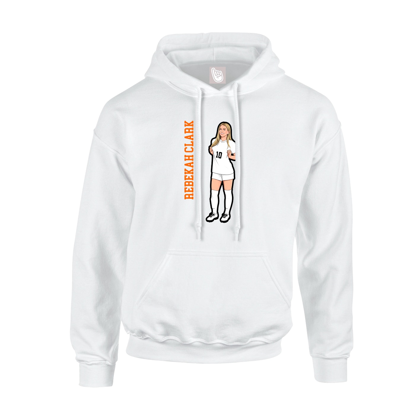 Hoodie — Name Vertical in White