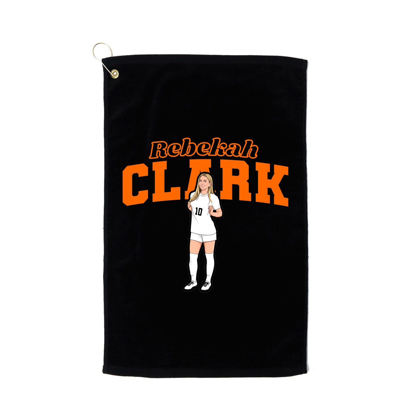 Golf Towel — Name Arch in Black