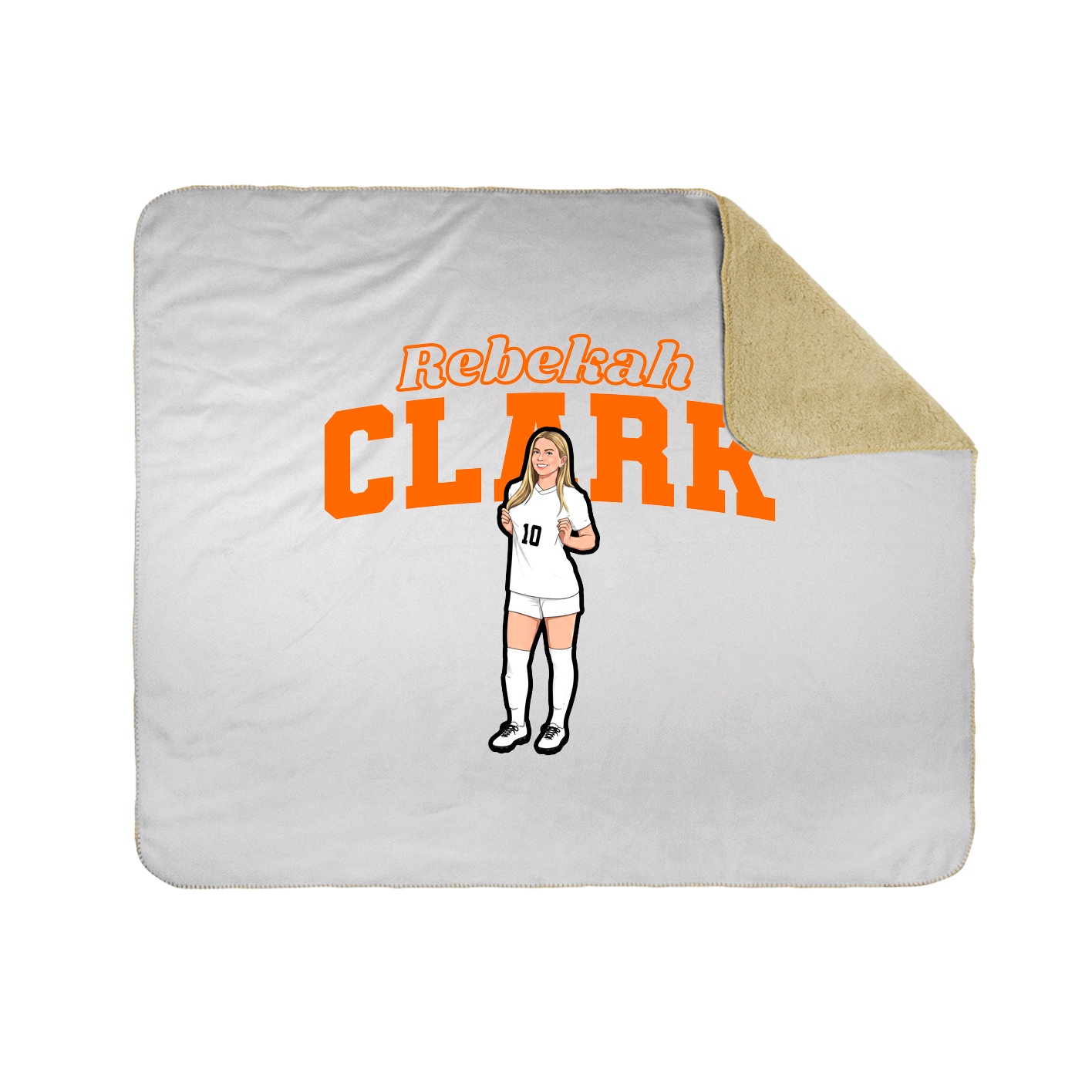 Throw Blanket — Name Arch in White