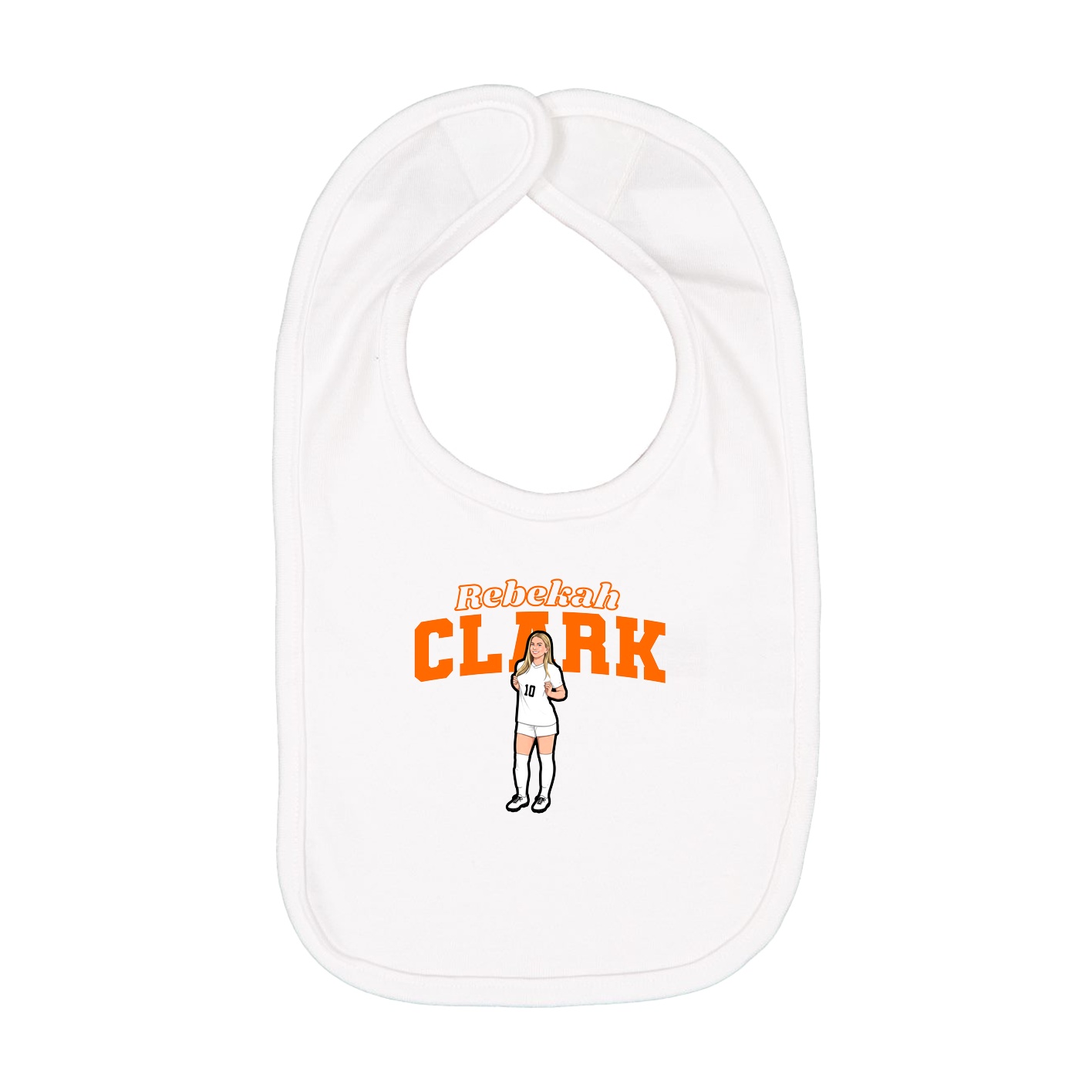 Infant Bib — Name Arch in White