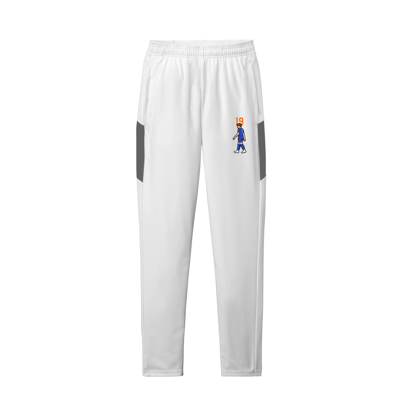 Team Travel Pant — Number Top in White/Grey