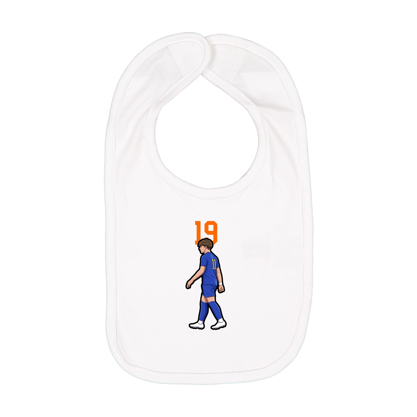 Infant Bib — Number Top in White