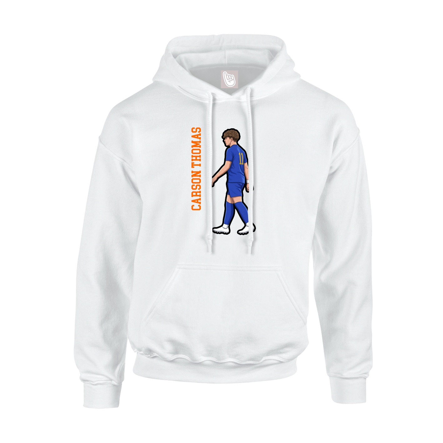 Hoodie — Name Vertical in White