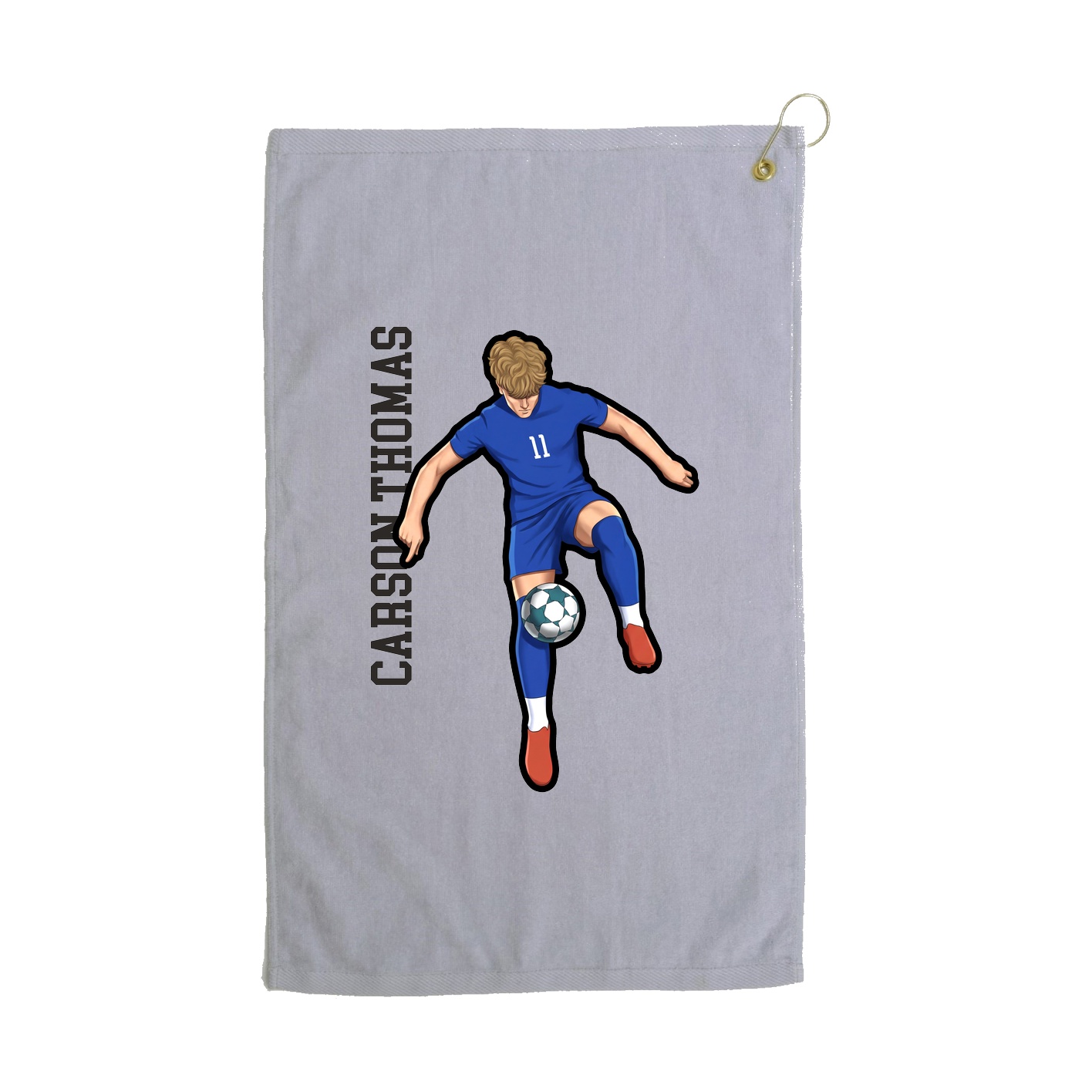 Golf Towel — Name Vertical in Grey