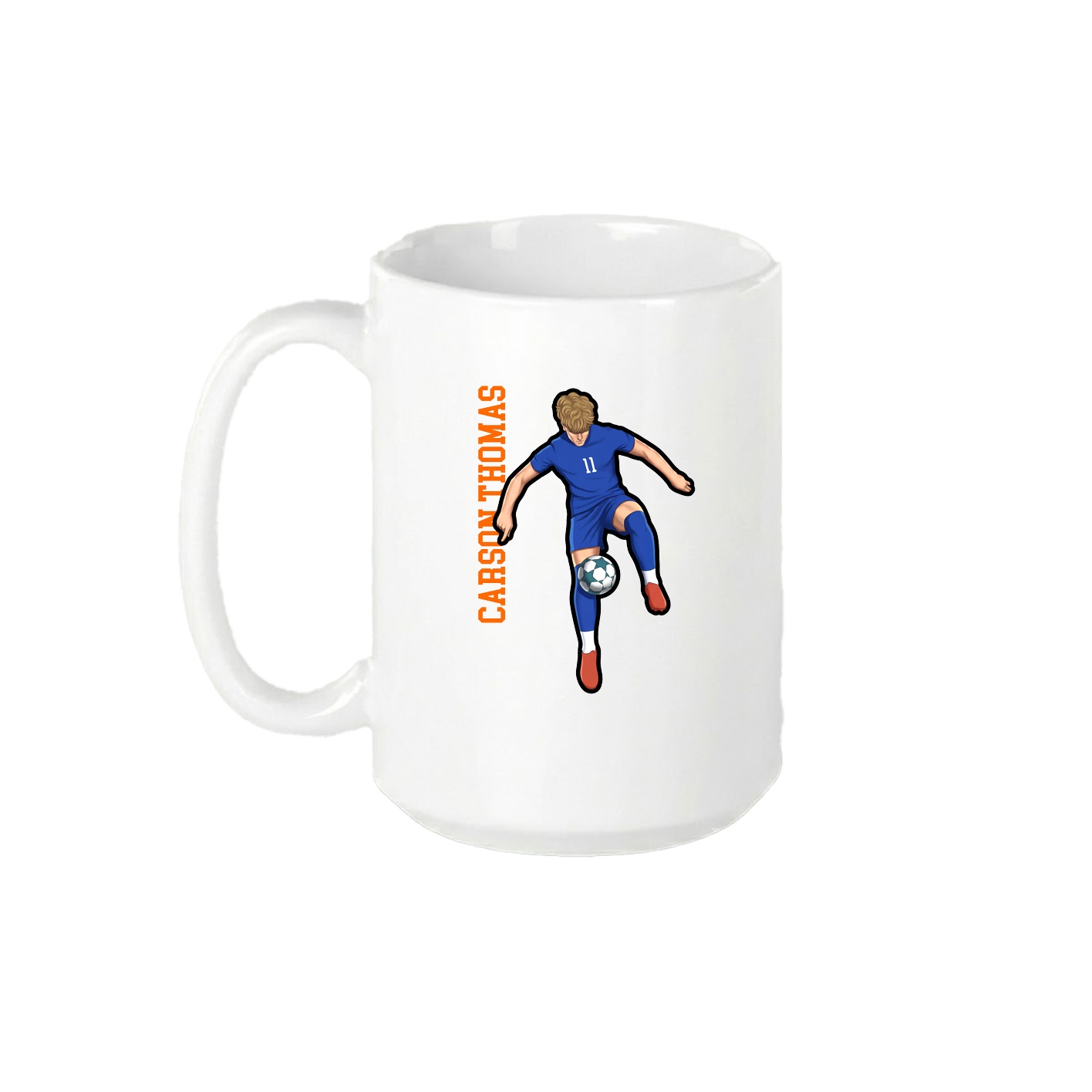 15oz Coffee Mug — Name Vertical in White