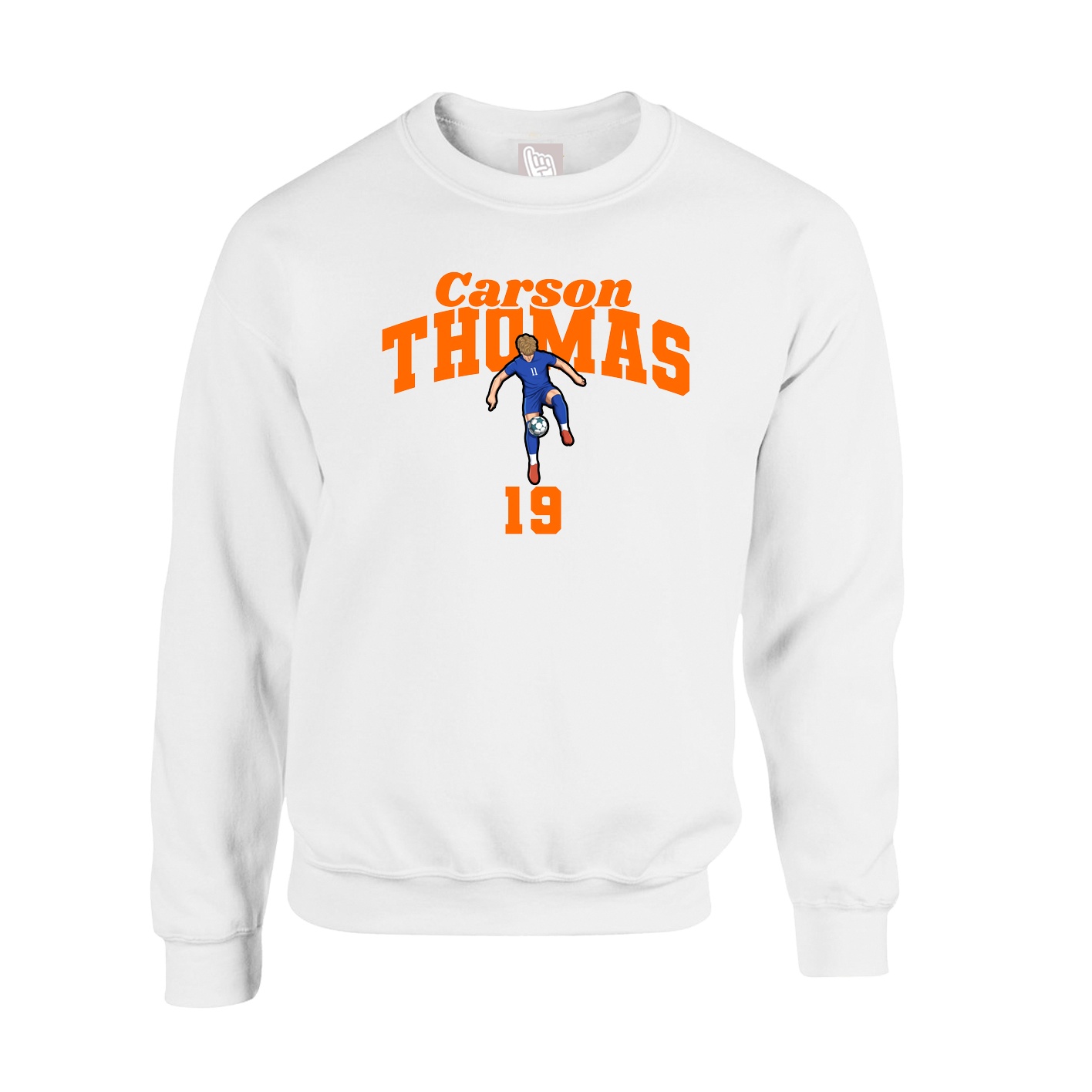 Fleece Crew — Signature Arch in White