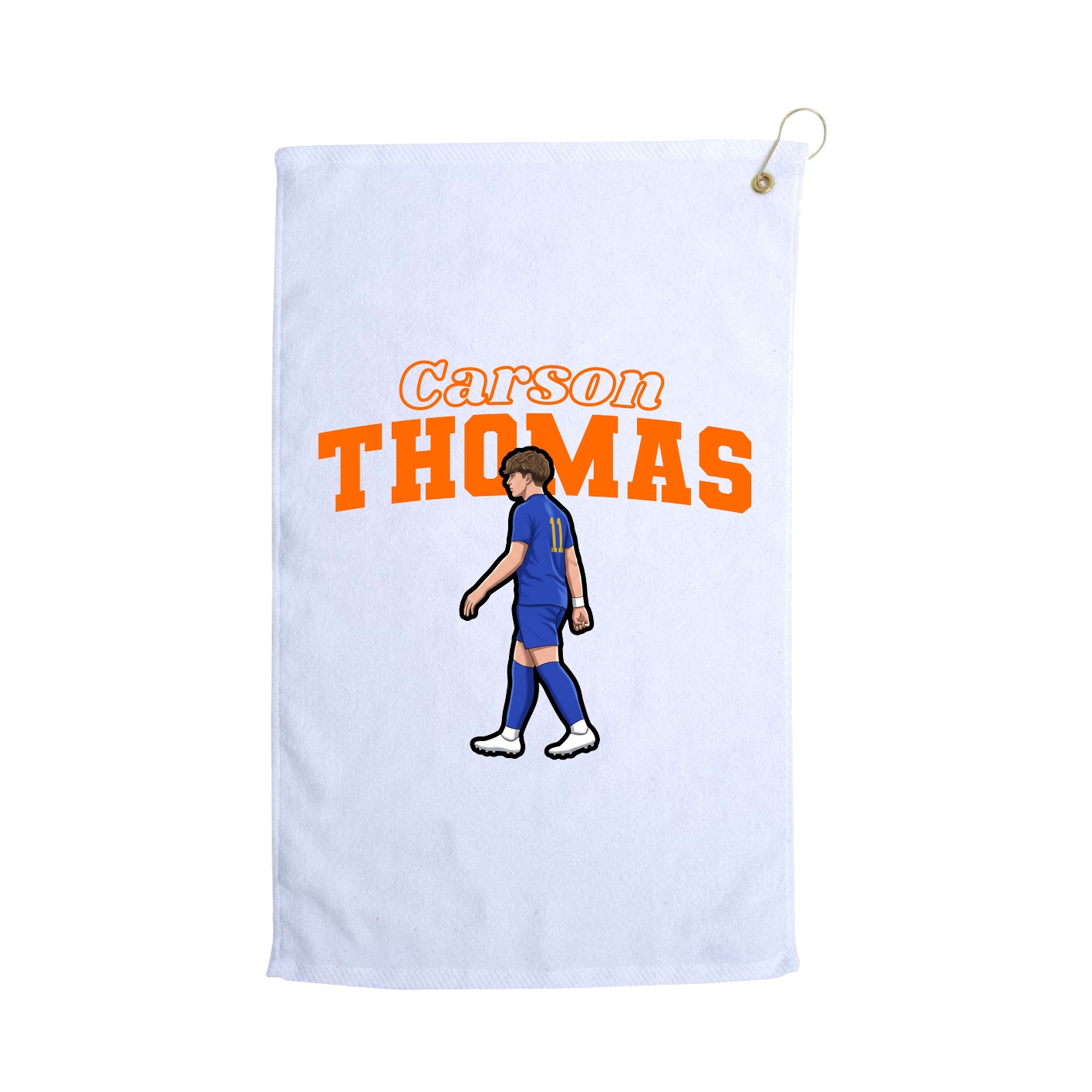 Golf Towel — Name Arch in White