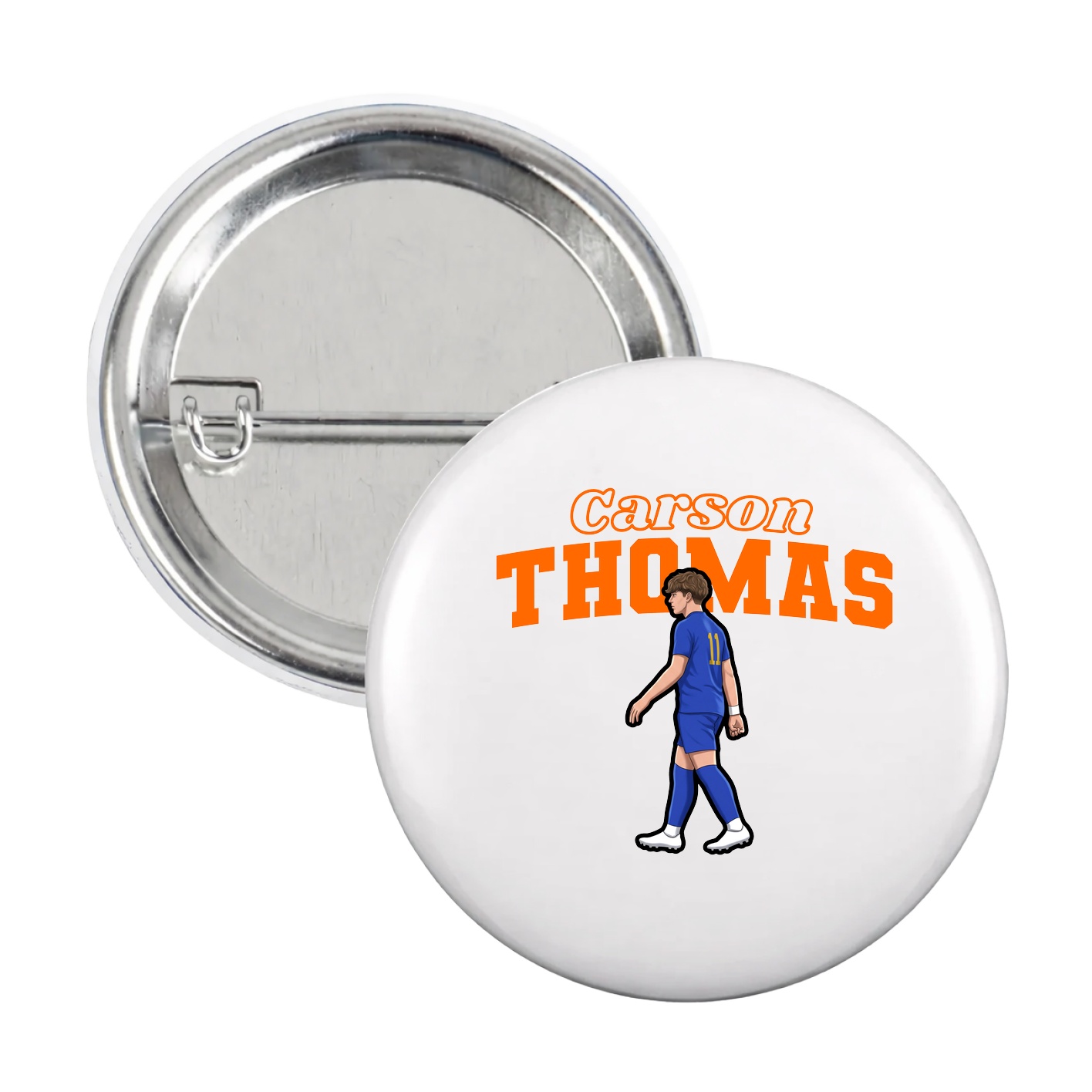 Game Day Button — Name Arch in White