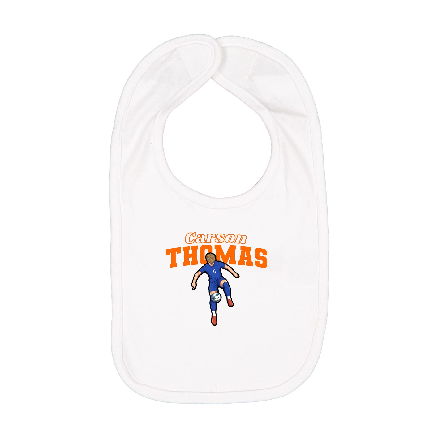 Infant Bib — Name Arch in White
